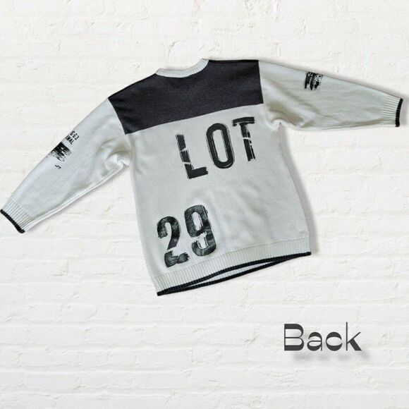 Lot 29 Sweater Vintage White with Black Text Men's Size XL - Picture 4 of 12